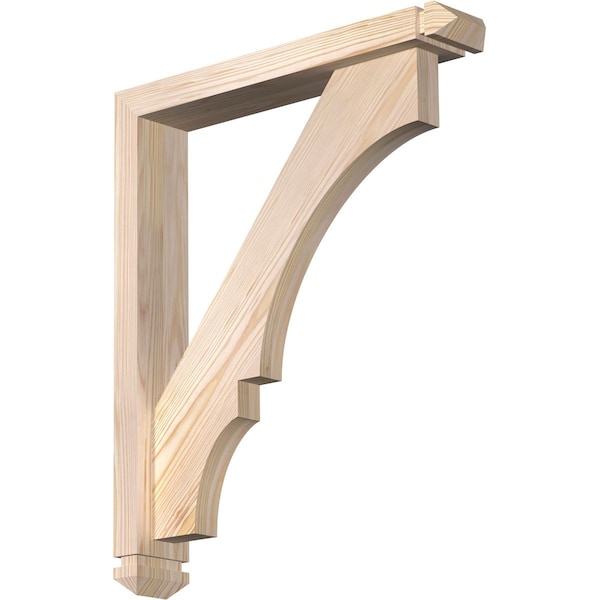 Ekena Millwork Balboa Arts and Crafts Smooth Bracket w/ Offset Brace, Douglas Fir, 3 1/2"W x 20"D x 24"H BKT0402X20X24BOA03SDF - main